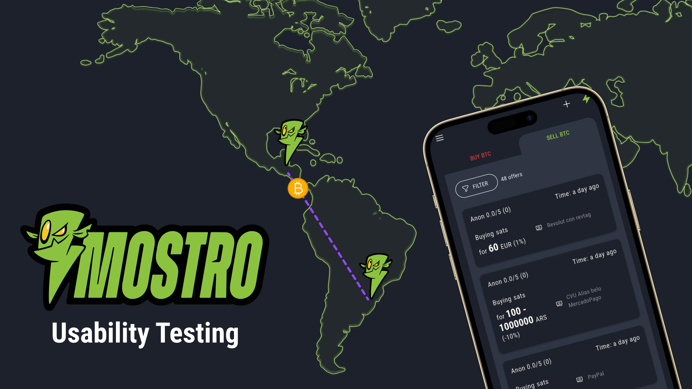 Mostro app interface